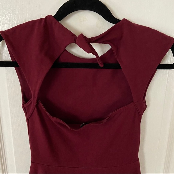 Deep Red/Burgundy Skater Dress - Picture 4 of 6